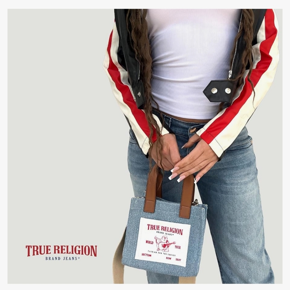 True Religion Tote Bag, Women's Mini Travel Bag without Strap.